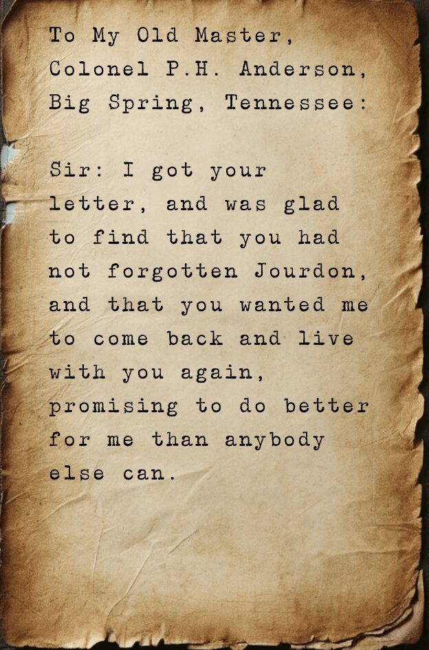 Jourdan Anderson Letter 1